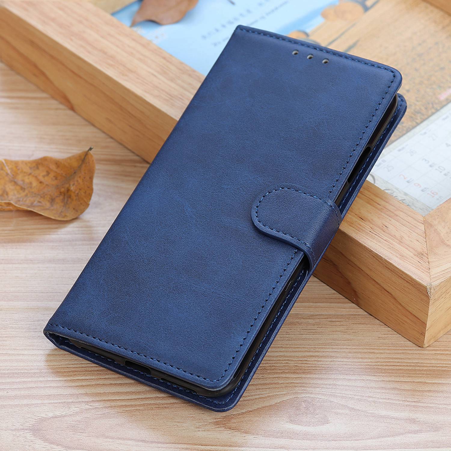 For Samsung Galaxy Xcover7 Cowhide Texture Leather Case with Wallet Stand - Blue For Samsung Galaxy Xcover7 Cowhide Texture Leather Case with Wallet Stand - Blue